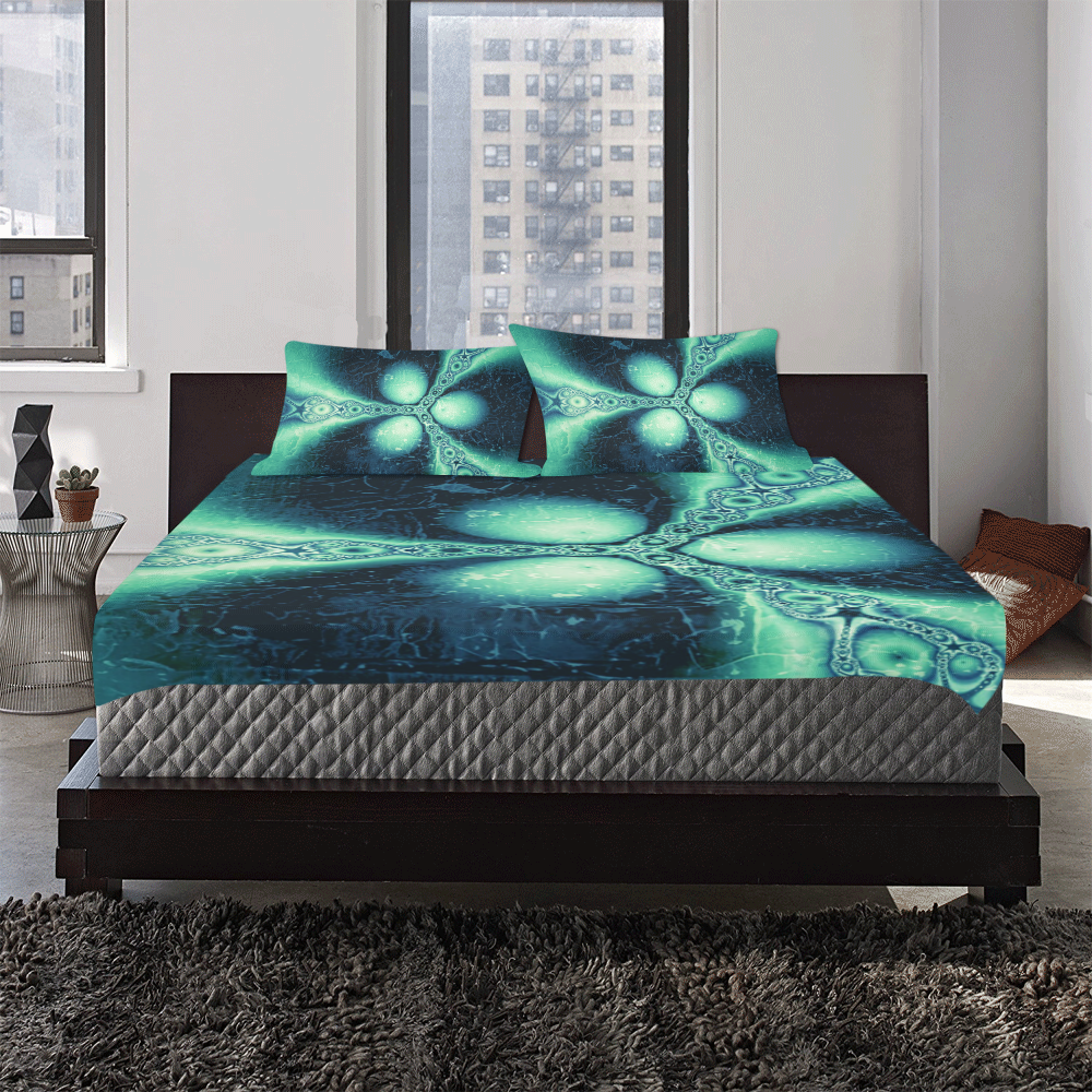 Fractal Ice 3Piece Bedding Set ID D2115255