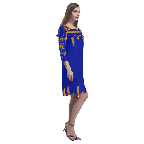 Assyrian Folk Rhea Loose Round Neck Dress(Model D22)