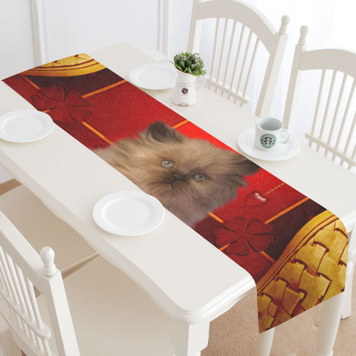 Cute little kitten Table Runner 16x72 inch