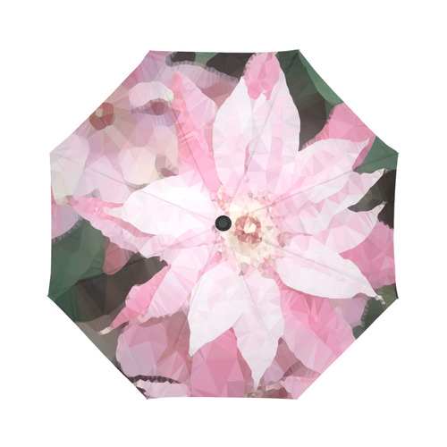 Floral Pink Poinsettia Low Polygon Art Auto-Foldable Umbrella (Model U04)