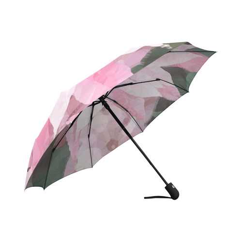 Floral Pink Poinsettia Low Polygon Art Auto-Foldable Umbrella (Model U04)