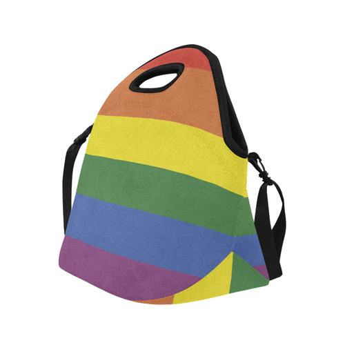 Stripes with rainbow colors Neoprene Lunch Bag/Large (Model 1669)