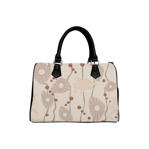 Swimming Turtles creamy Boston Handbag (Model 1621)