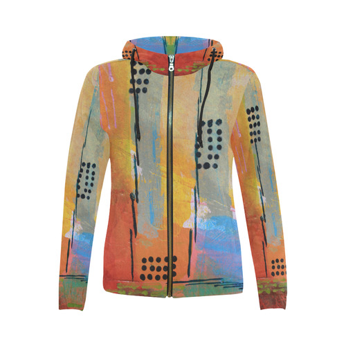 Sunset Park All Over Print Full Zip Hoodie for Women (Model H14)