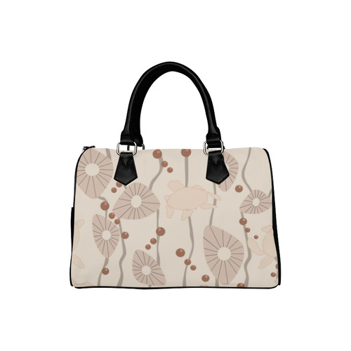 Swimming Turtles creamy Boston Handbag (Model 1621)