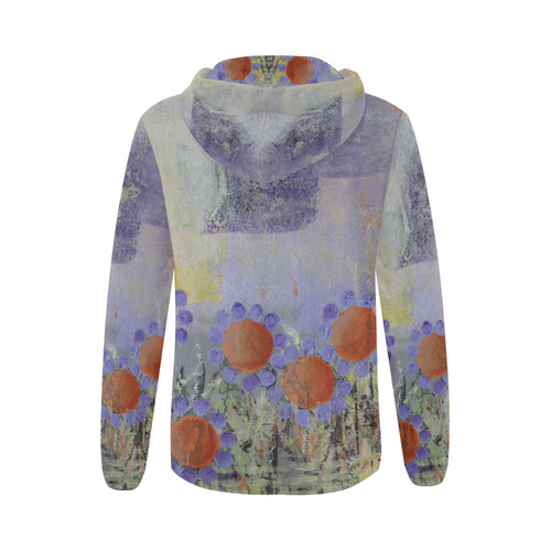 Cheery Flowers All Over Print Full Zip Hoodie for Women (Model H14)