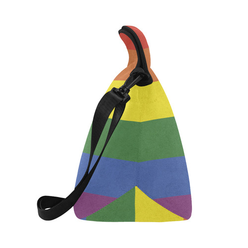 Stripes with rainbow colors Neoprene Lunch Bag/Large (Model 1669)