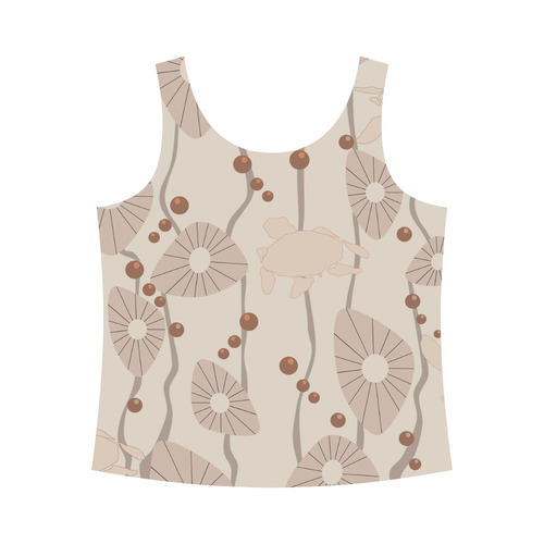 Swimming Turtles All Over Print Tank Top for Women (Model T43)