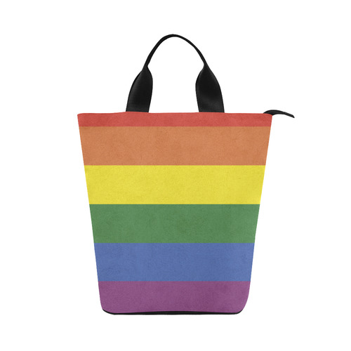 Stripes with rainbow colors Nylon Lunch Tote Bag (Model 1670)