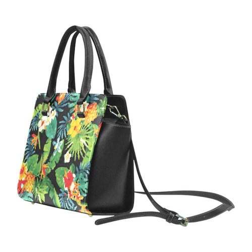 Tropical Pineapple Floral Low Polygon Art Classic Shoulder Handbag (Model 1653)