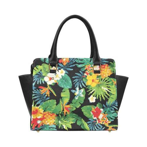 Tropical Pineapple Floral Low Polygon Art Classic Shoulder Handbag (Model 1653)