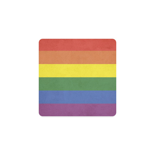 Stripes with rainbow colors Square Coaster