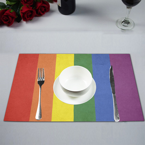 Stripes with rainbow colors Placemat 12’’ x 18’’ (Set of 6)