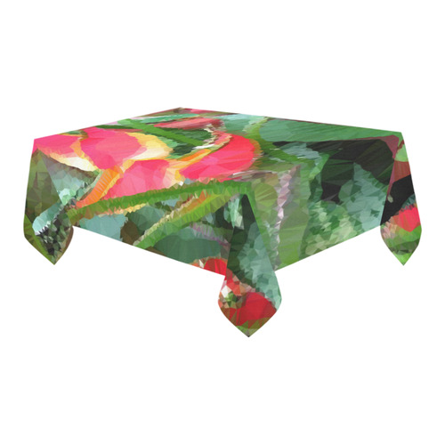 Tropical Flowers Low Polygon Floral Art Cotton Linen Tablecloth 60" x 90"