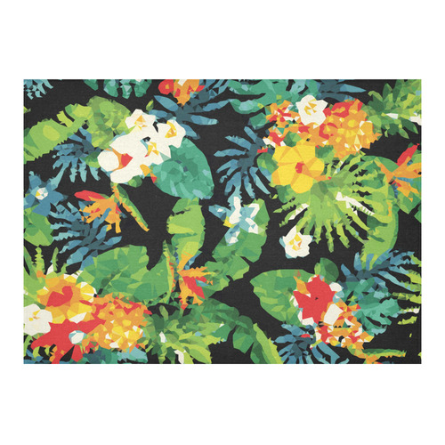 Tropical Pineapple Floral Low Polygon Art Cotton Linen Tablecloth 60"x 84"