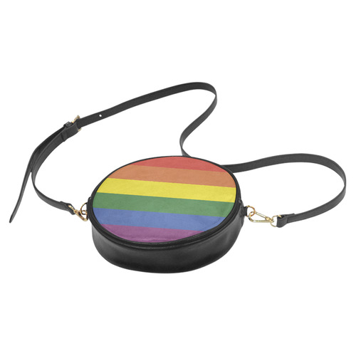 Stripes with rainbow colors Round Sling Bag (Model 1647)