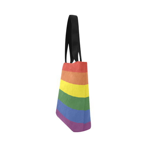 Stripes with rainbow colors Canvas Tote Bag (Model 1657)