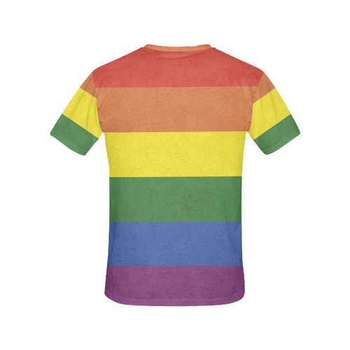 Stripes with rainbow colors All Over Print T-Shirt for Women (USA Size) (Model T40)