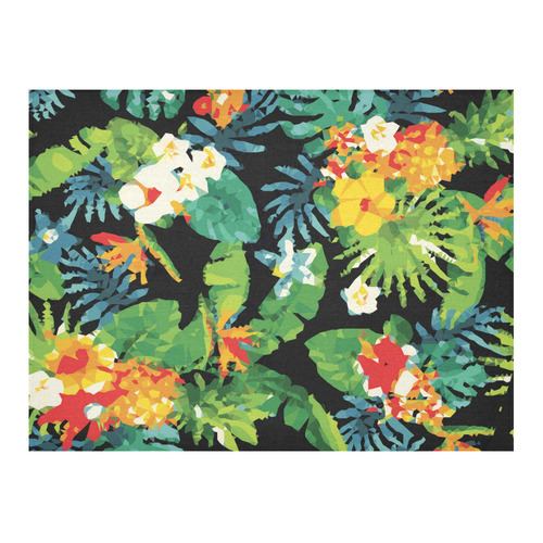 Tropical Pineapple Floral Low Polygon Art Cotton Linen Tablecloth 52"x 70"