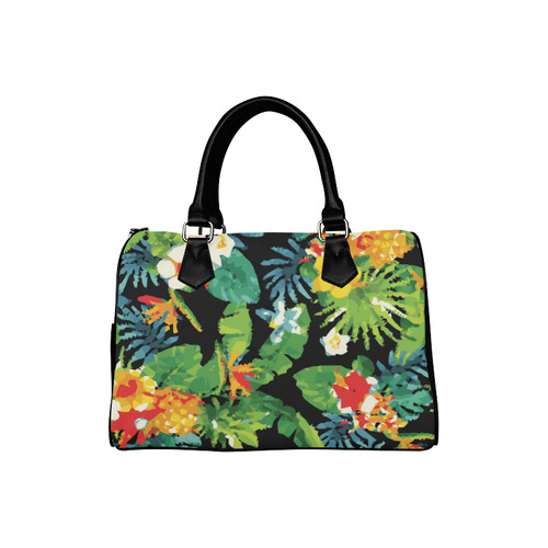 Tropical Pineapple Floral Low Polygon Art Boston Handbag (Model 1621)