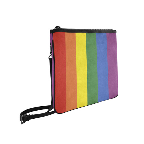 Stripes with rainbow colors Slim Clutch Bag (Model 1668)