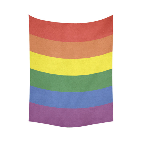 Stripes with rainbow colors Cotton Linen Wall Tapestry 60"x 80"