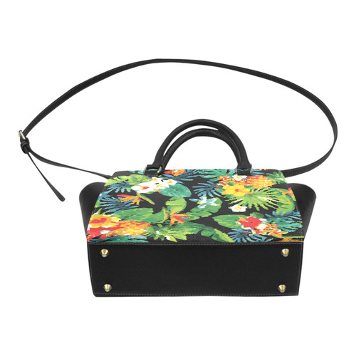 Tropical Pineapple Floral Low Polygon Art Classic Shoulder Handbag (Model 1653)