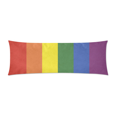 Stripes with rainbow colors Custom Zippered Pillow Case 21"x60"(Two Sides)