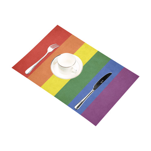 Stripes with rainbow colors Placemat 12’’ x 18’’ (Set of 6)