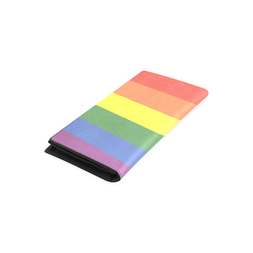 Stripes with rainbow colors Women's Leather Wallet (Model 1611)