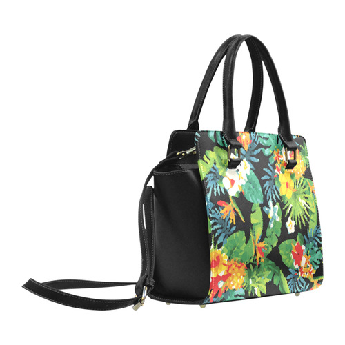 Tropical Pineapple Floral Low Polygon Art Classic Shoulder Handbag (Model 1653)