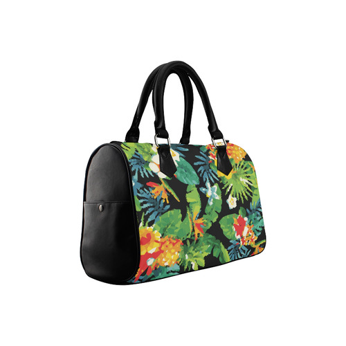 Tropical Pineapple Floral Low Polygon Art Boston Handbag (Model 1621)