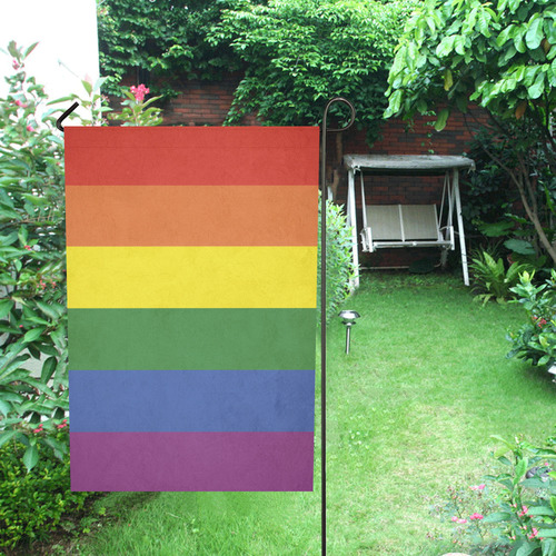 Stripes with rainbow colors Garden Flag 28''x40'' （Without Flagpole）