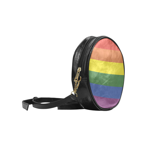 Stripes with rainbow colors Round Sling Bag (Model 1647)