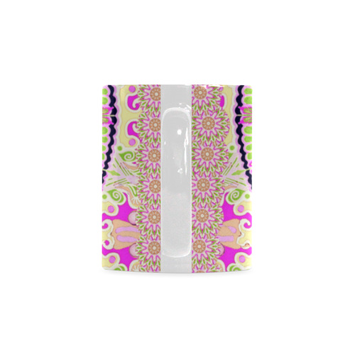 boho mandala purple green White Mug(11OZ)