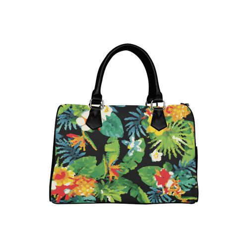 Tropical Pineapple Floral Low Polygon Art Boston Handbag (Model 1621)