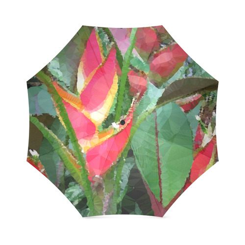 Tropical Flowers Low Polygon Floral Art Foldable Umbrella (Model U01)