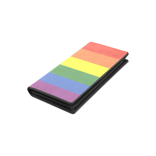 Stripes with rainbow colors Women's Leather Wallet (Model 1611)