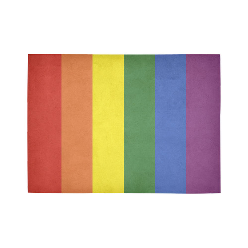 Stripes with rainbow colors Area Rug7'x5'