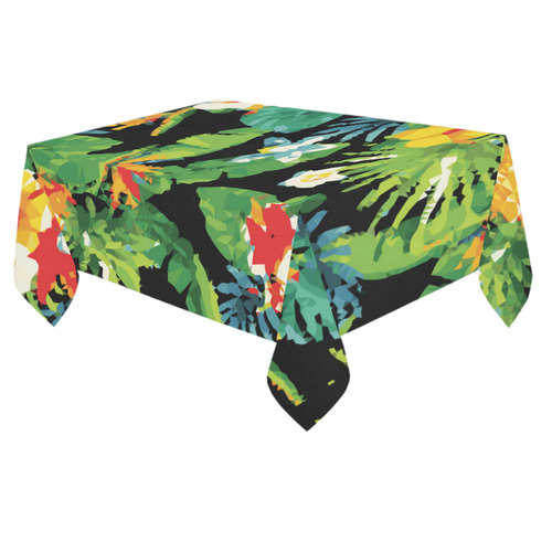 Tropical Pineapple Floral Low Polygon Art Cotton Linen Tablecloth 60"x 84"