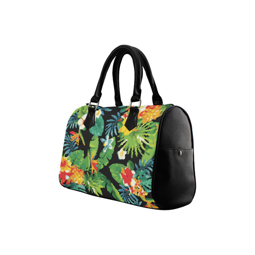 Tropical Pineapple Floral Low Polygon Art Boston Handbag (Model 1621)