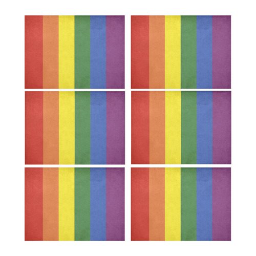 Stripes with rainbow colors Placemat 14’’ x 19’’ (Set of 6)