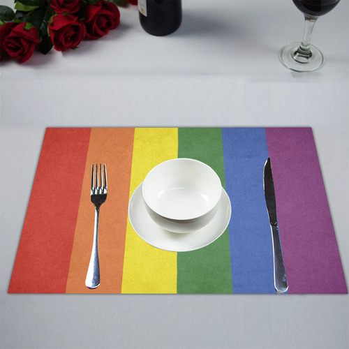 Stripes with rainbow colors Placemat 14’’ x 19’’