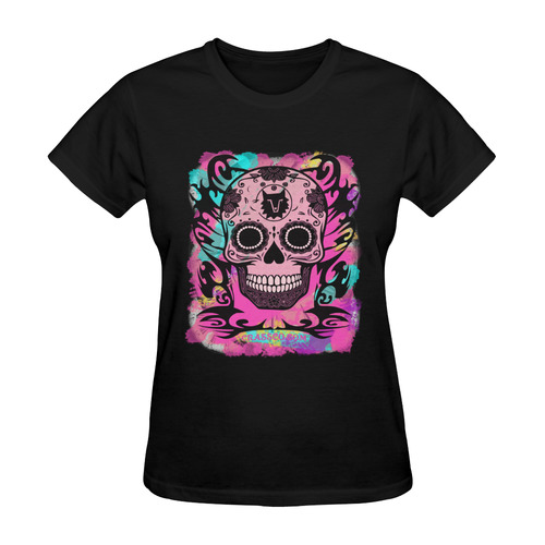 SKULL CULT PINK Sunny Women's T-shirt (Model T05)