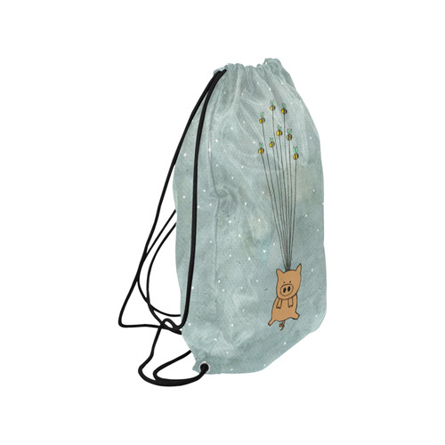 api, maiale, acqua Small Drawstring Bag Model 1604 (Twin Sides) 11"(W) * 17.7"(H)