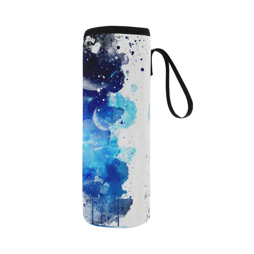 Watercolor, owl in the unoverse Neoprene Water Bottle Pouch/Large