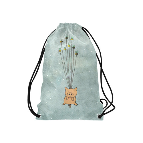 api, maiale, acqua Small Drawstring Bag Model 1604 (Twin Sides) 11"(W) * 17.7"(H)