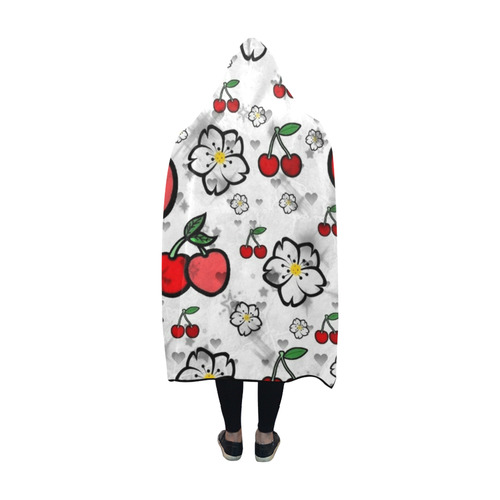 Cherry Popart by Nico Bielow Hooded Blanket 60''x50''