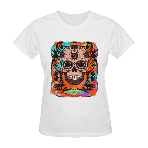 SKULL CULT ORANGE II Sunny Women's T-shirt (Model T05)