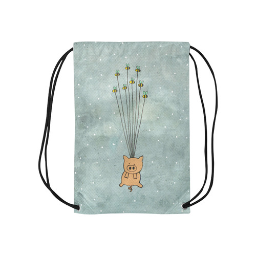 api, maiale, acqua Small Drawstring Bag Model 1604 (Twin Sides) 11"(W) * 17.7"(H)